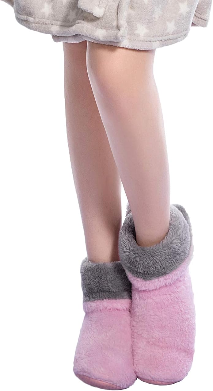 FRALOSHA Women's Slipper Sock Coral Velvet Indoor Spring-Autumn Super Soft Warm Cozy Fuzzy Lined Booties Slippers