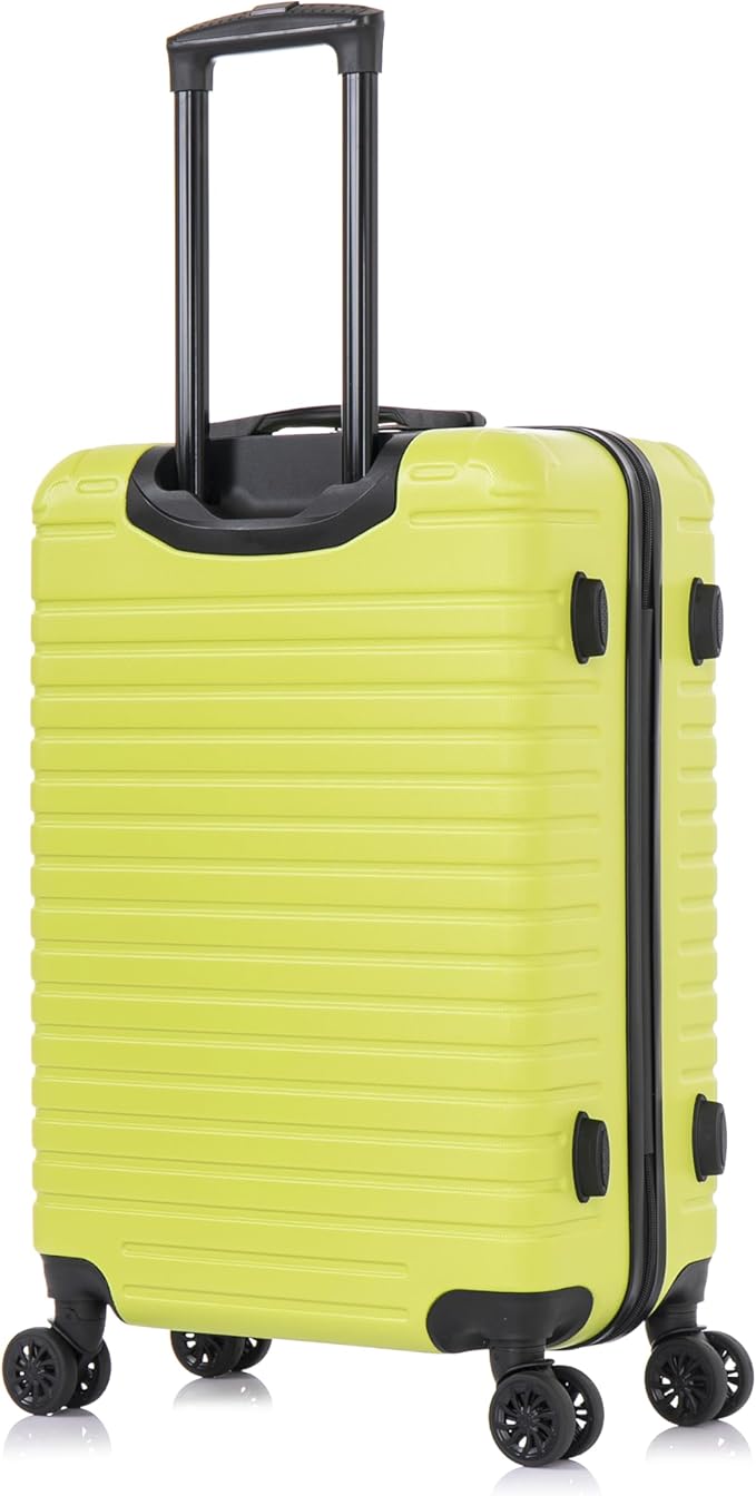 InUSA DEEP Luggage with GEL Handle | Spacious Traveling Suitcases, Travel Suitcase with Dual Spinner Wheels and Studs | 24 Inch Medium Hardside Luggage | Green