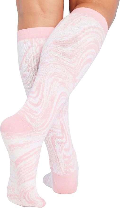 Cherokee Women's 10-15mmHg Compression Socks – Fun Print Knee Highs with Light Support, Soft Feel - PRINTSUPPORT