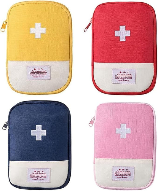 First Aid Bag Empty,Small Portable Empty First Aid Kit Bag Waterproof Section Dividers Travel Medicine Bag for Emergency for Home Office Car Outdoors Boat Camping Hiking Cycling (4Pcs Mix)