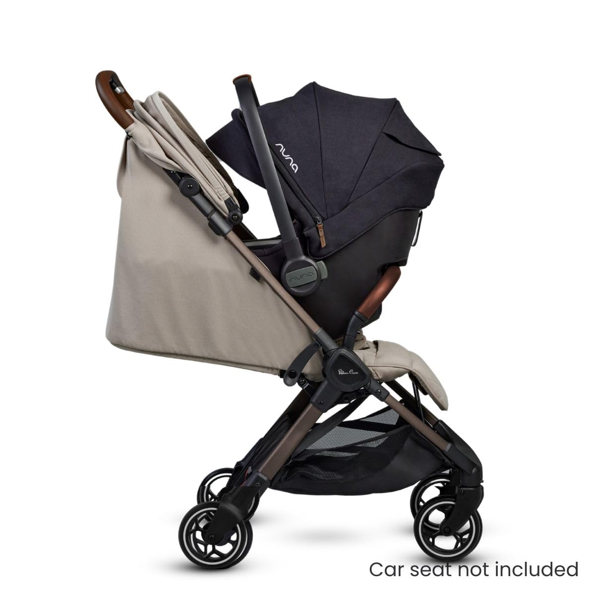 Silver Cross Clic Compact Stroller – Lightweight Travel Stroller for Newborn to Toddler (Birth to 55 lbs), One-Hand Fold, Lie-Flat Seat, Airplane Cabin Approved, UPF50+ Canopy (Latte)