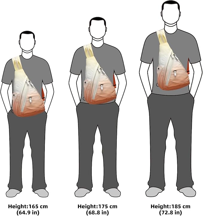 KL928 Canvas Sling Bag - Small Crossbody Backpack Shoulder Casual Daypack Rucksack for Men Women(Yellow+Orangered)