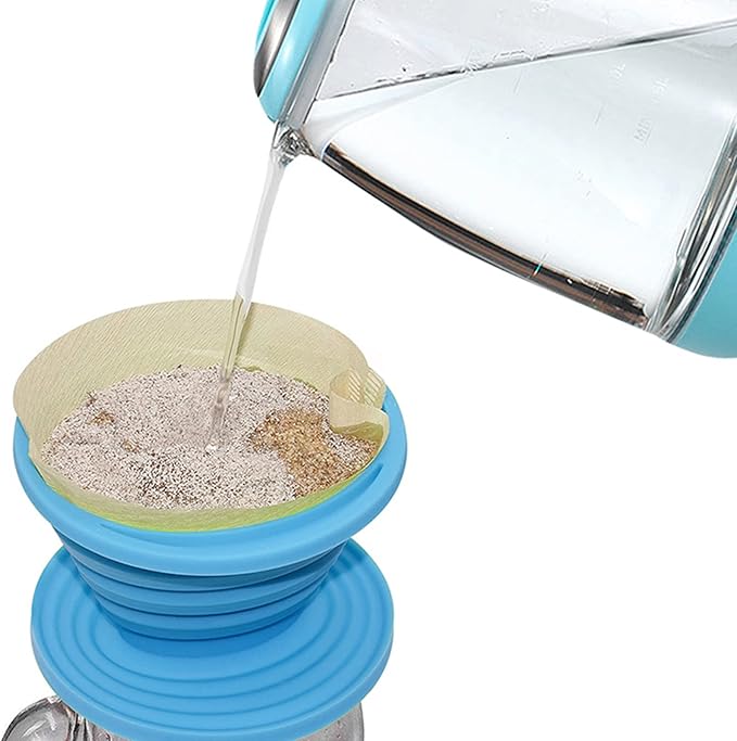 Collapsible Coffee Filter Silicone Coffee Maker Reusable Coffee Dripper For Hiking, Camping, Home, Office (Blue)