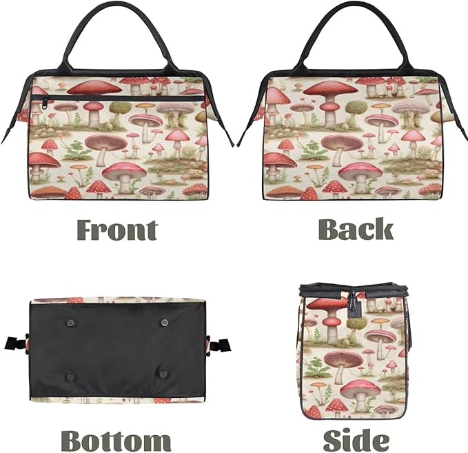 Cottagecore Mushroom Overnight Weekender Bag for Women Men Travel Duffel Bags Waterproof Luggage Carry on Sports Yoga Gym Bag