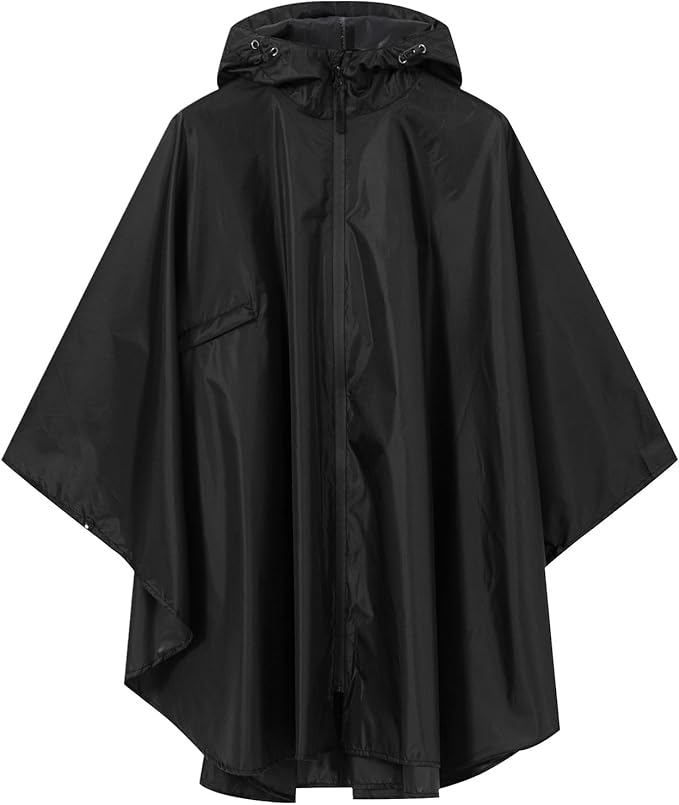 SaphiRose Lightweight Kids Rain Poncho Waterproof Jacket Zipper Up Rain Coat