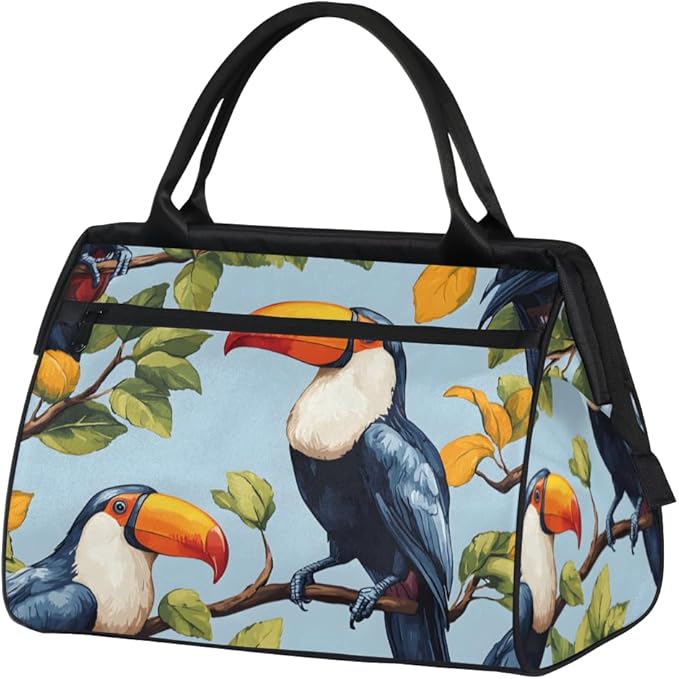Cute Toucan Overnight Weekender Bag for Women Men Travel Duffel Bags Waterproof Luggage Carry on Sports Yoga Gym Bag