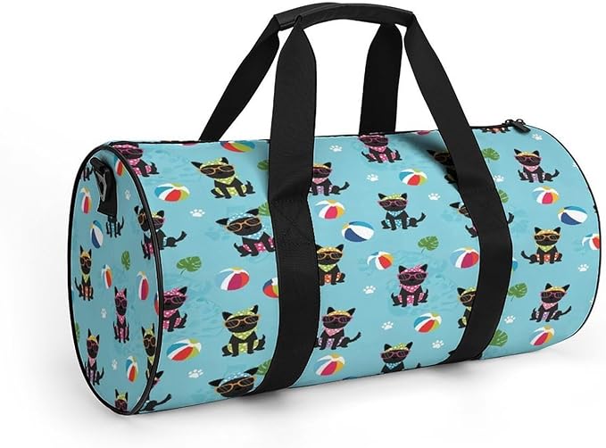 Overnight Weekender Travel Bag Black Dog Pinscher Pool Gym Sports Travel Workout Bag Basketball Football Weekender Bags