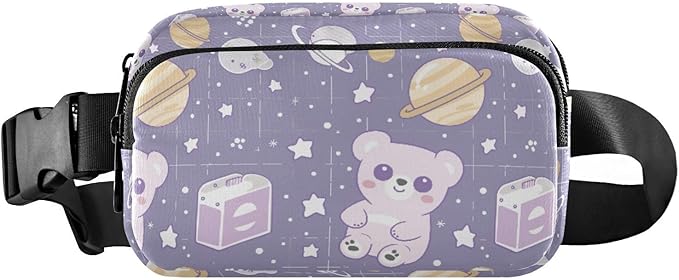 Kawaii Teddy Bear Universe Fanny Pack for Women Men Water Resistant Fashion Waist Packs with Adjustable Strap Belt Bag for Travel Workout Jogging Hiking 21219111