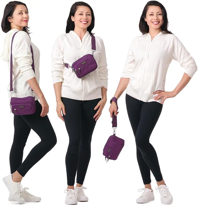 biaggi Flexmates Convertible Anti-Theft Crossbody Bag for Women | Lightweight On-The-Go Travel Organizer, RFID Blocking