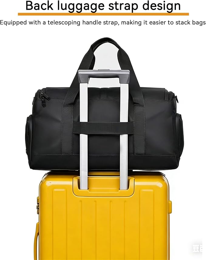 42L Gym Bag for women man, Duffle Bag for Travel, Personal Item Bag, Carry on Bag with Wet Pocket & Shoes Compartment, Water Resistant Weekender Bags with Luggage Handle Wrap