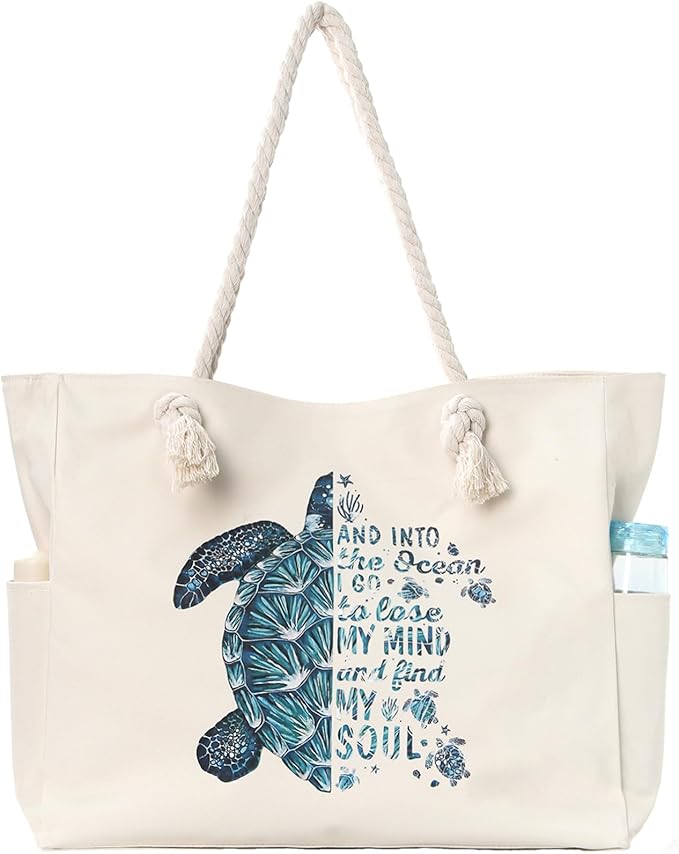 Beach Bags for Women Large Waterproof Beach Travel Tote Bags Sandproof Swim Pool Bag Canvas Zipper Big Tote