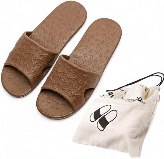 Anmerl Travel Slippers for Women and Men, Portable Foldable Slippers with Cotton Storage Bag, Soft Comfy Non-Slip Quick Dry House Bathroom Shower Shoes Spa Gym Swimming Beach Sandals