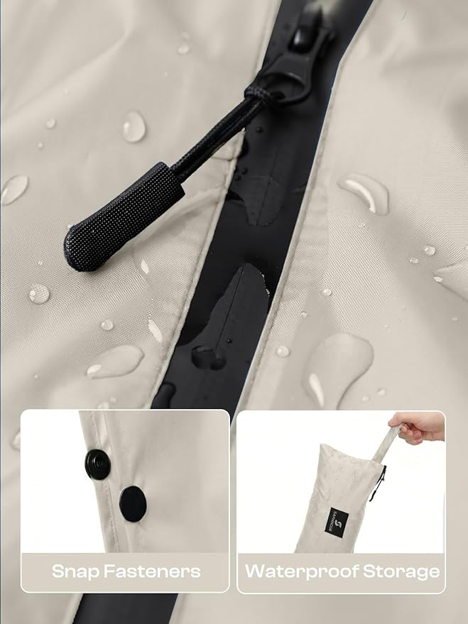 SaphiRose Lightweight Waterproof Rain Poncho for Adults with Hood Portable Rainwear for Outdoor