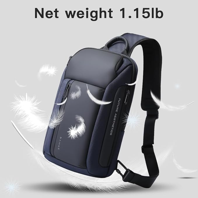 BANGE Men's Crossbody Backpack - Waterproof Shoulder Bag for Travel, Hiking & Daily Commute