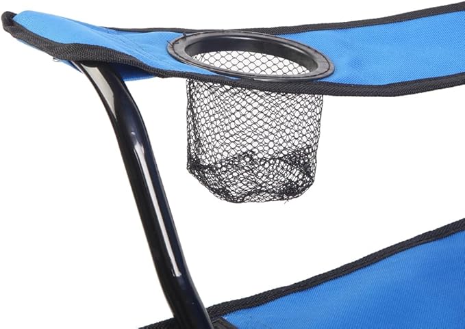 Double Folding Camping Chair W/Umbrella Fold Up Table Beverage Holder Carrying Bag Cooler for Patio Pool Park Outdoor Beach, Picnic, Portable (Blue)