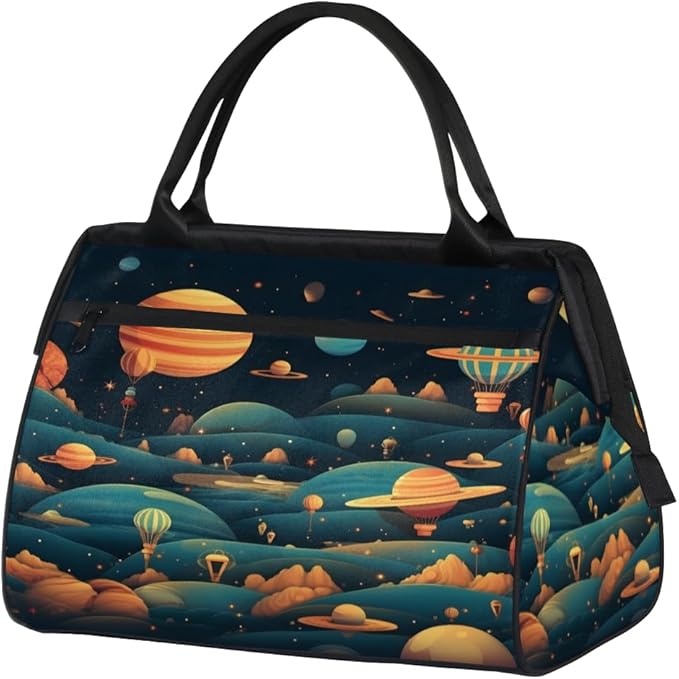 Space Planets Overnight Weekender Bag for Women Men Travel Duffel Bags Waterproof Luggage Carry on Sports Yoga Gym Bag