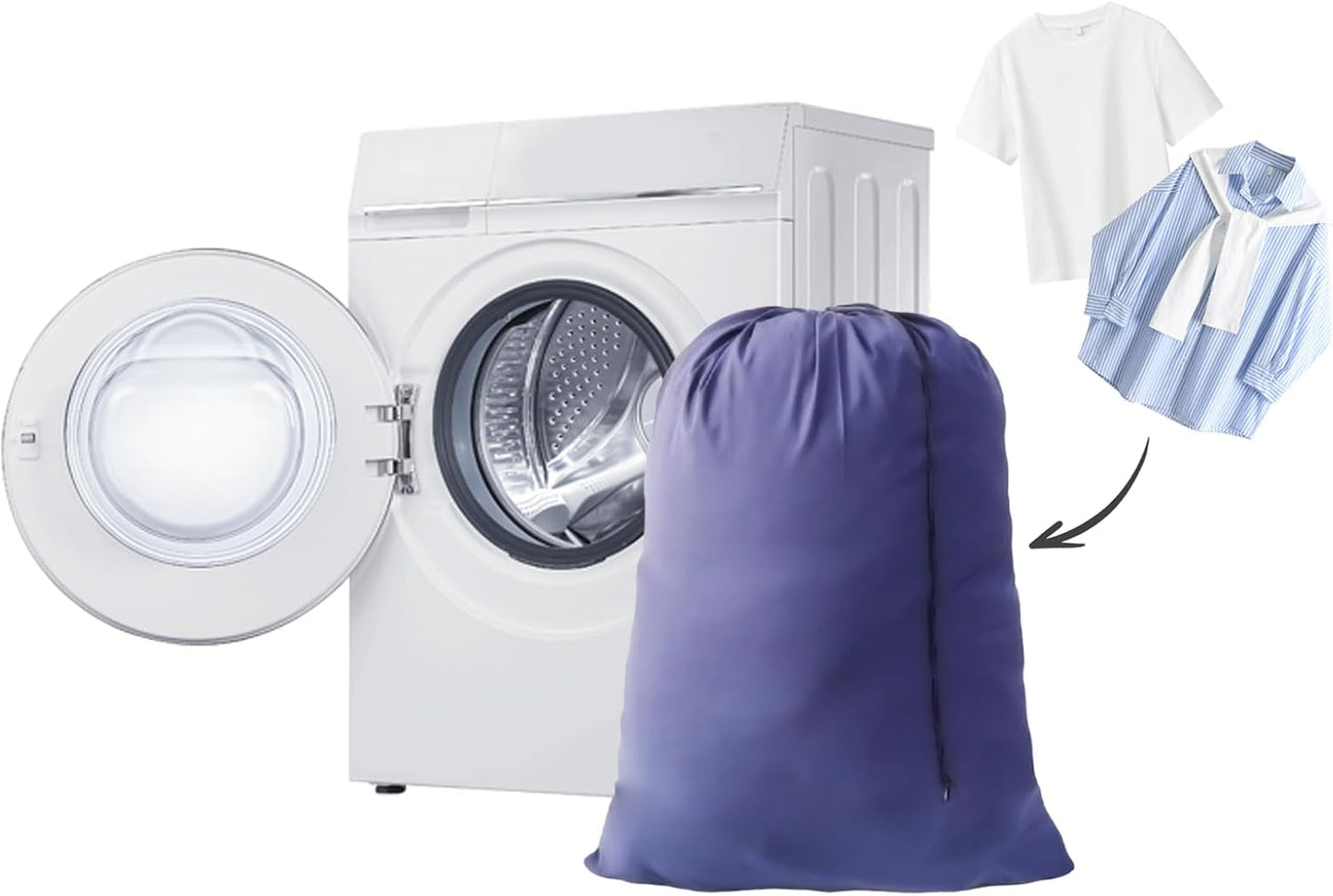 Extra Large Laundry Bag 3 Pack Travel Laundry Bags Dirty Clothes Organizer with Drawstring Closure, 30"x40", for college, dorm and apartment (Blue)