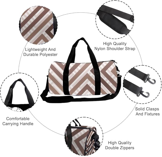 Unique Geometric Collage Design Packable Womens Gym Bag Oxford Tote Bags Adjustable Shoulder Strap, Convertible Carry Backpack Personalized Duffle Bag For Boxing Tennis Gym Backpack For Women
