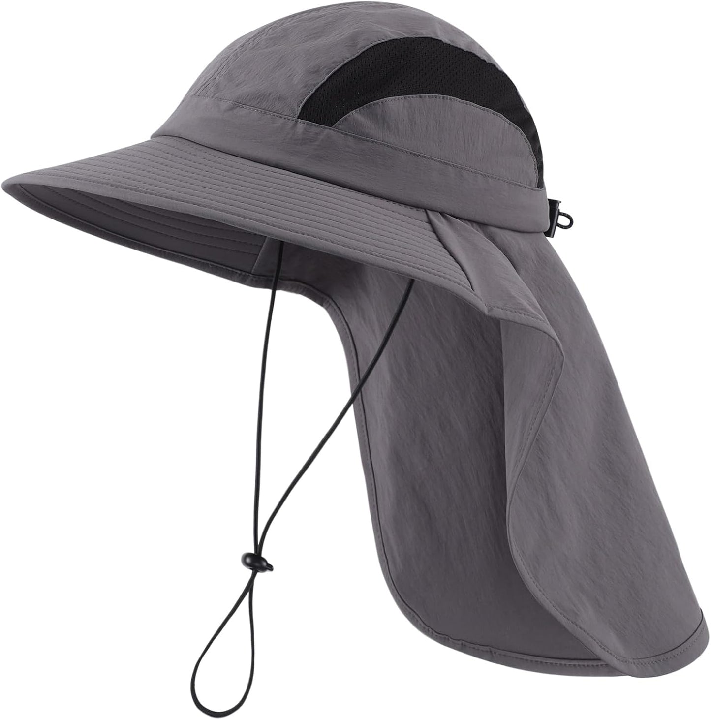Home Prefer UPF 50+ Sun Hats for Men Women Wide Brim Fishing Hat with Neck Flap UV Protection Sunblock Safari Bucket Hat