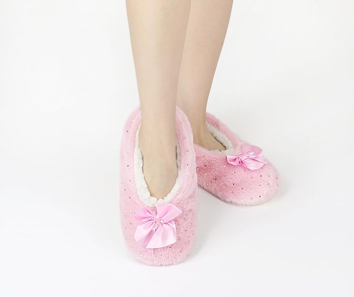 Panda Bros Slipper Socks for Women Grippers, Fuzzy Cozy Fleece Slipper Socks, Soft, Warm House Slippers