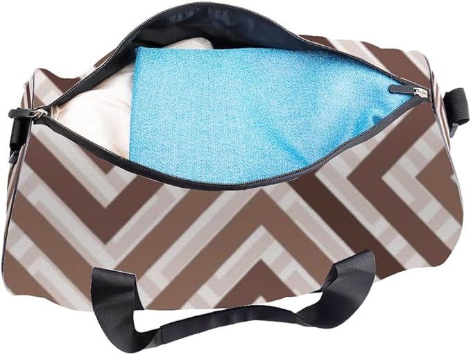 Unique Geometric Collage Design Packable Womens Gym Bag Oxford Tote Bags Adjustable Shoulder Strap, Convertible Carry Backpack Personalized Duffle Bag For Boxing Tennis Gym Backpack For Women