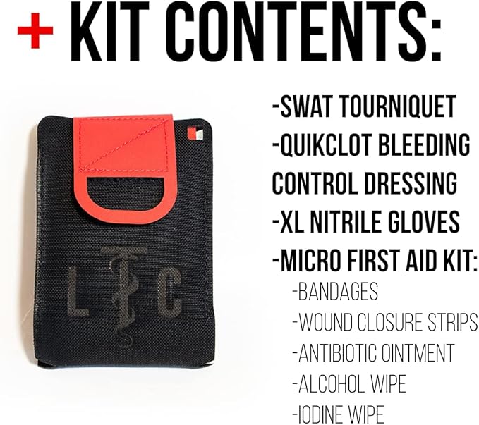 EDC Pocket Trauma Kit (Black/Red)