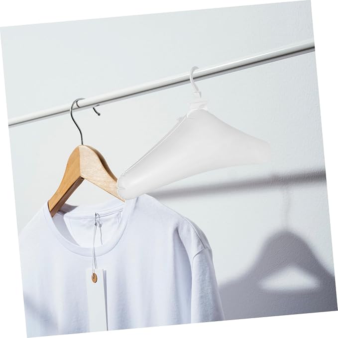 Mobestech 3pcs Plastic Hangers for Clothes 5- Foldable Inflatable Hangers Space-Saving Travel Sturdy Portable Drying for Cruise Home Outdoor