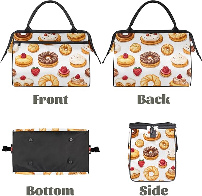 Cute Cake Overnight Weekender Bag for Women Men Travel Duffel Bags Waterproof Luggage Carry on Sports Yoga Gym Bag