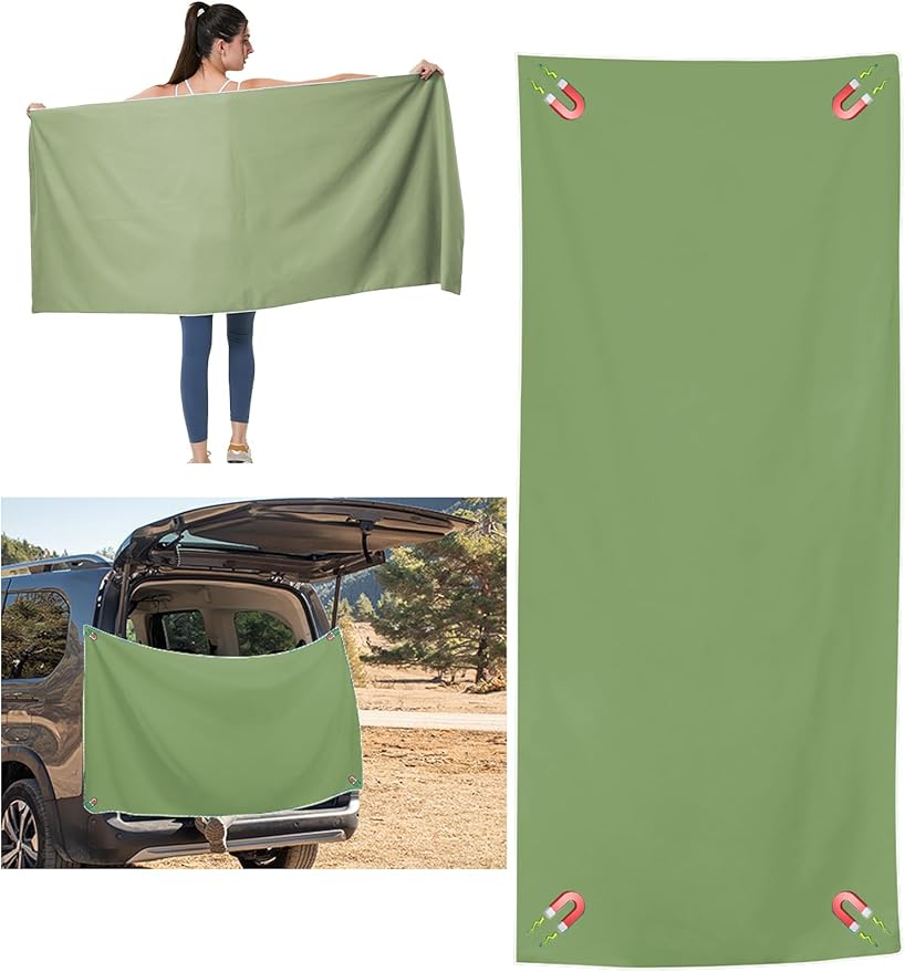 Magnetic Beach Towel Oversized Quick-Dry Microfiber Towel with Magnetic Closure, Super Absorbent & Sand-Resistant for Beach, Pool, Travel, Gym & Camping 75"x30" (Green)