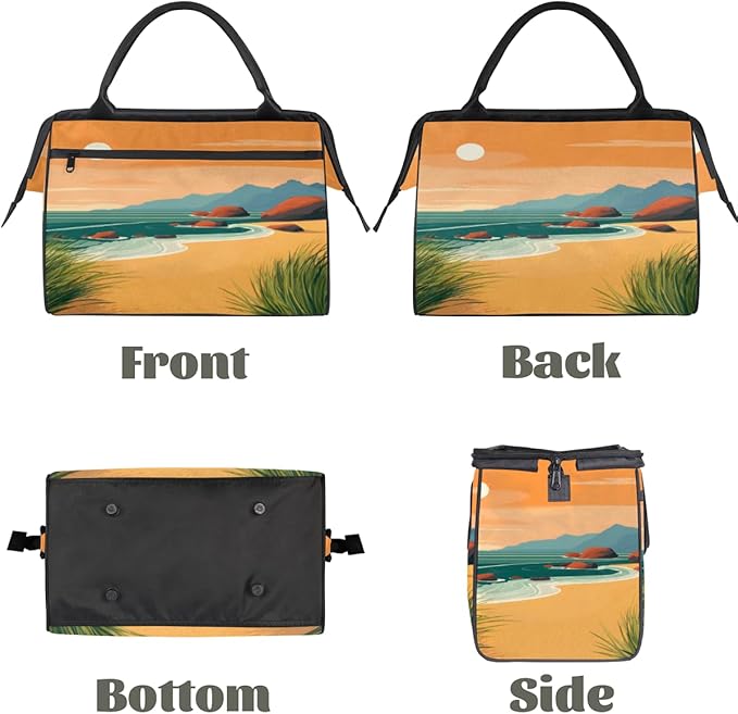 Summer Coastal Sea Waves Overnight Weekender Bag for Women Men Travel Duffel Bags Waterproof Luggage Carry on Sports Yoga Gym Bag