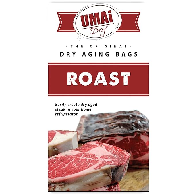 UMAi Dry Aging Bag for Steaks, Pack of 3, Dry Age Bags for Meat, Boneless or Bone-In Rib Roast Cuts up to 8-10 lbs, Home Steak Ager Bags, No Vacuum Sealer Required, Tender Aged Beef in 28-45 Days