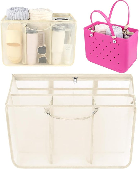 OUTXE Beach Bag Organizer Compatible with X Large Bogg Bag Accessories Inserts, Lightweight Mesh Insert Divider Pouch for Original XL Bogg Bags, Beach Tote Bags Insert for Organizing