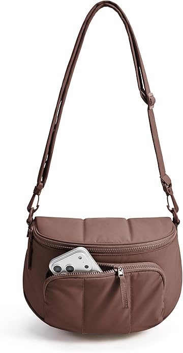 BAGSMART Bum Bags for Women, Crossbody Purses for Travel & Work, Quilted Water-resistant Hobo Bag | 4.5L Roomy, Fanny pack, ideal for Moms, Long Outings, Everyday cute bag, Puffer, Nylon