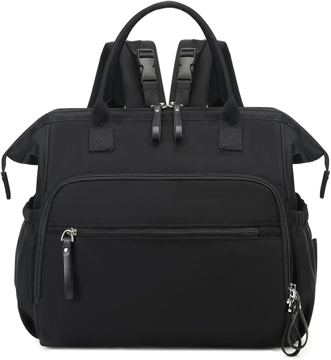 Large Diaper Bag Tote, 14 Pockets Stylish Baby Bag with Stroller Clips and 3 Insulated Pockets, Baby Shower Essentials