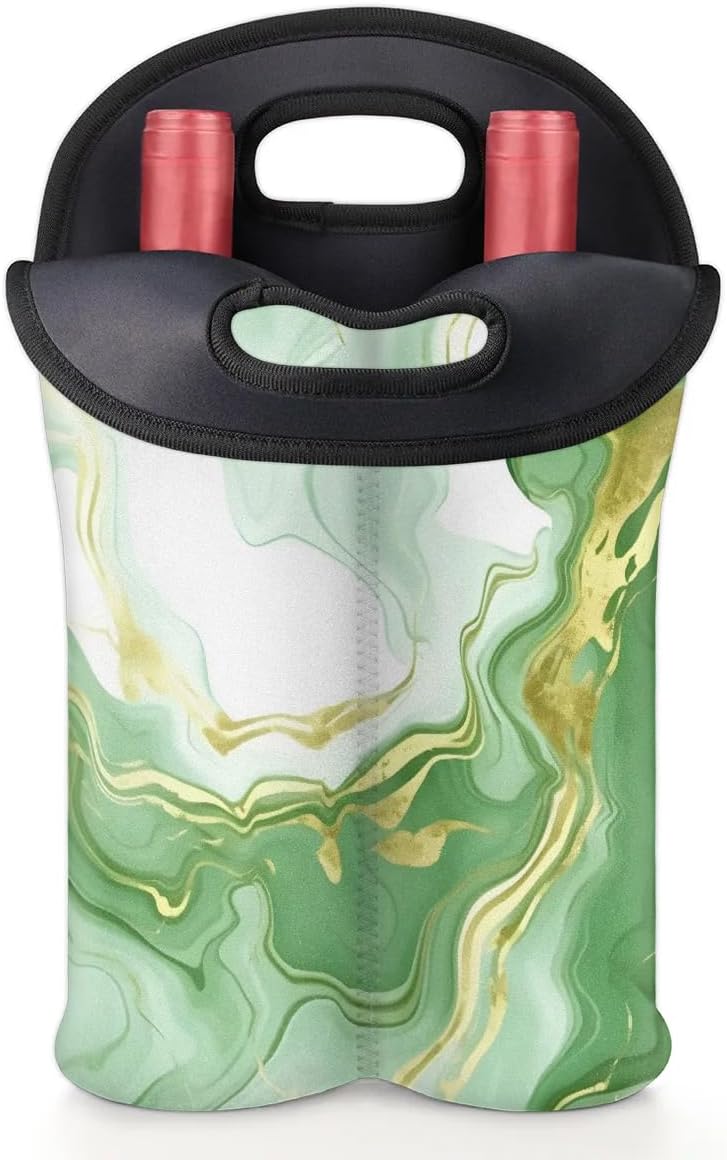 Wine Carrier Tote Personalized Bag for 2 Bottles - Neoprene Wine Bottle Holder with Carry Handle, Wine Protective Bag Insulated Bag Beer Cans Water Bottle Holder for Travel Picnic,Style5