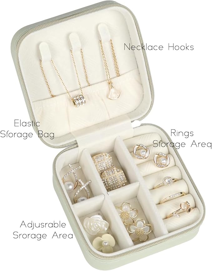 Travel Jewelry Case, Travel Jewelry Box, Mini Jewelry Travel Case, Jewelry Organizer Case, Portable Small Jewelry Organizer Storage Boxes - Best Gift for Women Girls.