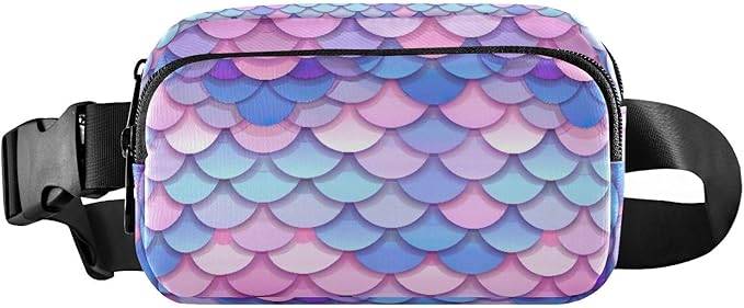 Colorful Mermaid Scale Fanny Pack for Women Men Water Resistant Fashion Waist Packs with Adjustable Strap Belt Bag for Travel Workout Jogging Hiking 21219322