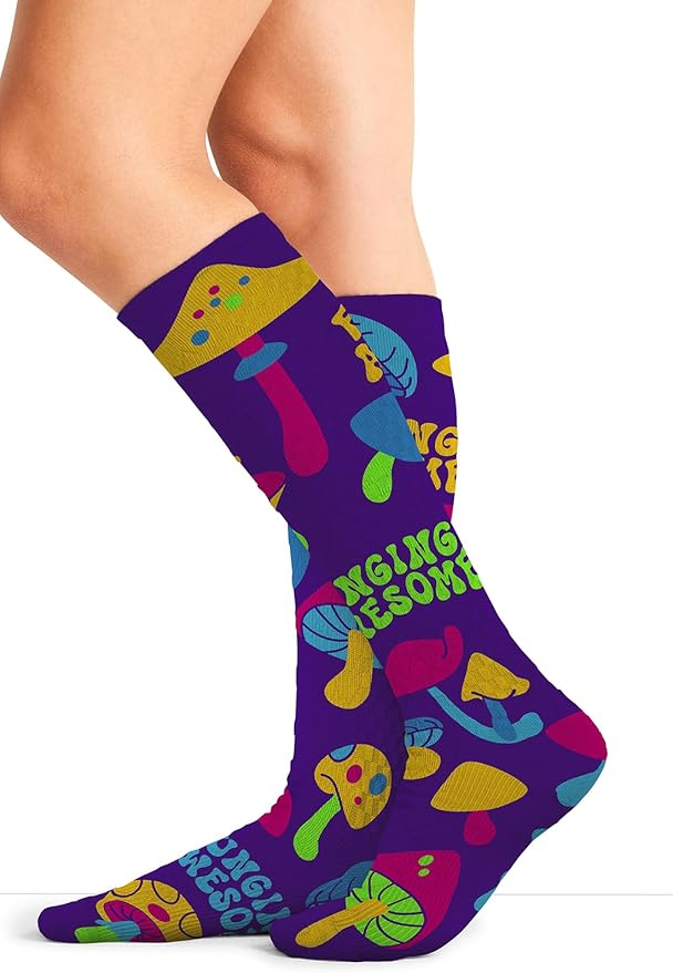 Cherokee Women's 10-15mmHg Compression Socks – Fun Print Knee Highs with Light Support, Soft Feel - PRINTSUPPORT