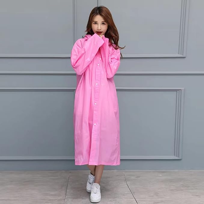 Rain Ponchos Raincoats for Adults Women, Reusable Rain Jacket Coats with Hood for Family Disney Park Travel 2 Pack