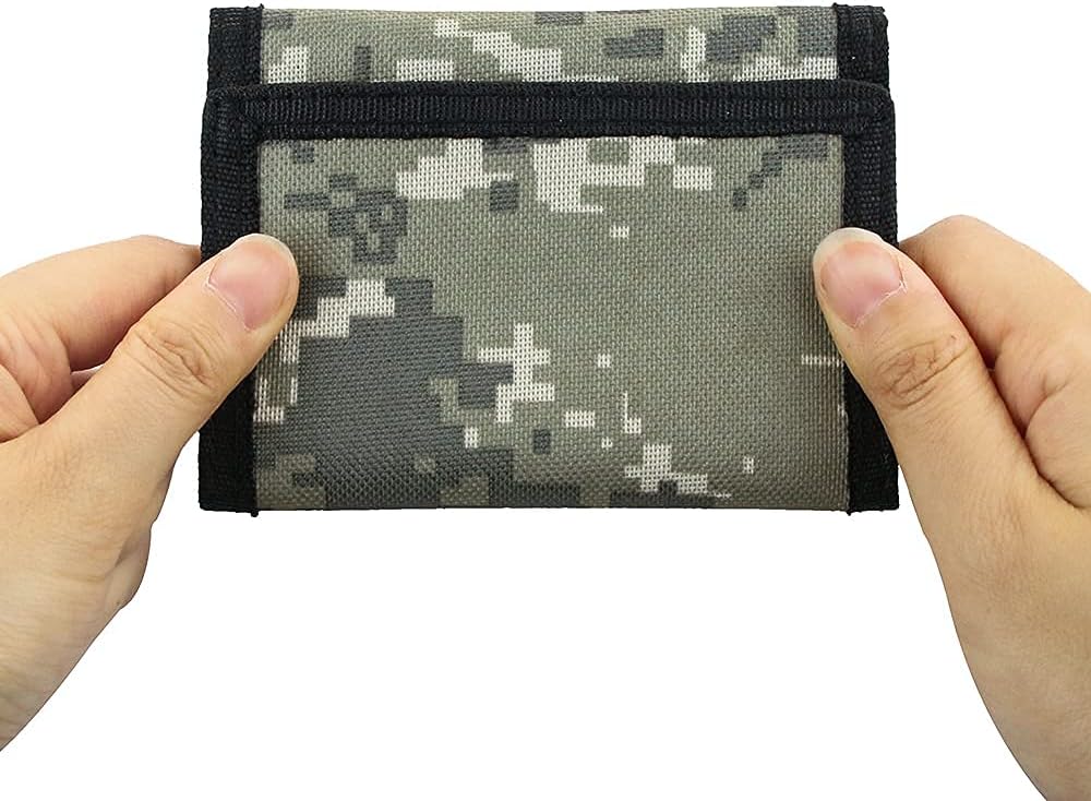 NEICY RFID Blocking Canvas Wallet for Men and Women - Camo Trifold Outdoor Sports Wallets with Magic Sticker for Teen Kids (Mosaic)