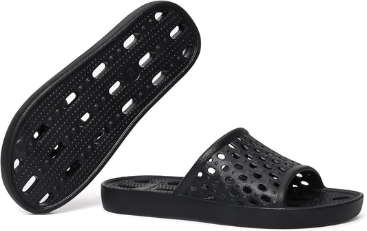 Litfun Shower Shoes for Women Non-Slip Quick Dry Shower Slippers Lightweight Pool Sandals with Drain Holes for College Dorm, Beach, Bathroom & Gym