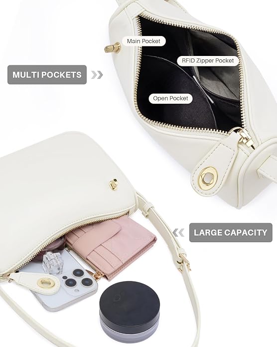 CHOLISS Shoulder Bag for Women, RFID Anti-Theft Crossbody Bags for Women, Vegan Leather Purse Handbags with Zipper Closure