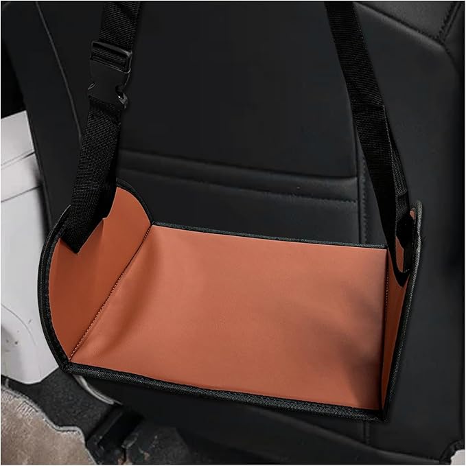 Car Rear Seat Footrest, Comfortable Foot Hammock with Adjustable Straps, Portable Foot Sling Leg Rest Travel Essentials for Women and Men, Universal Car Accessories (Brown)