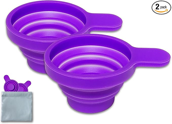 QMARK Collapsible Silicone Pee Cups for Ovulation and Pregnancy Tests, 2 Pack with Travel Case, Reusable