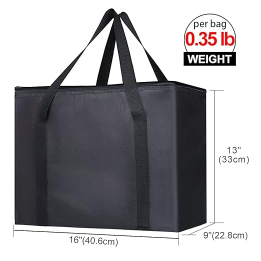 Bodaon Insulated Reusable Grocery Bags, X-Large Freezer Cooler Bag with Top, Catering Shopping Bag for Food Delivery/Travel/Groceries, Best Thermal Bags for Cold Frozen and Hot Food