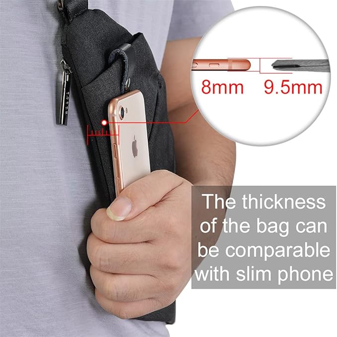 Lightweight Sling Bag, Anti Theft Crossbody Bags for Women Men Casual Shoulder Crossbody Sport Travel Hiking Bag