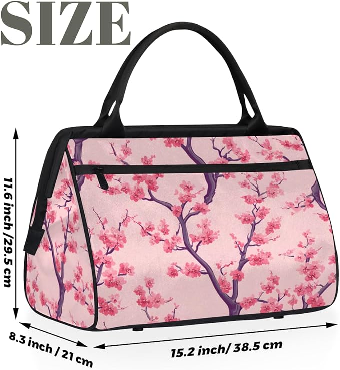 Plum Blossom Overnight Weekender Bag for Women Men Travel Duffel Bags Waterproof Luggage Carry on Sports Yoga Gym Bag