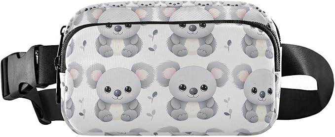 Cute Koala Fanny Pack for Women Men Water Resistant Fashion Waist Packs with Adjustable Strap Belt Bag for Travel Workout Jogging Hiking 21219808
