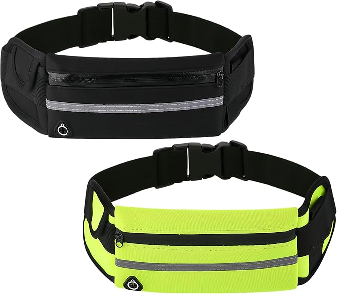 Anti-Theft Invisible Waist Bag, Anti-Theft Money Belt Multifunctional Outdoor Sports Waist Bag for Sports, Travel & Daily Use (Black+Green)