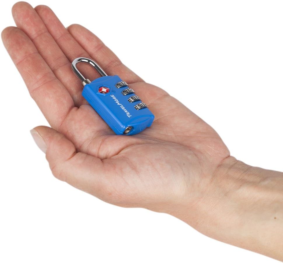 3 Pack TSA Luggage Locks with 4 Digit Combination – Heavy Duty Set Your Own Padlocks for Travel, Baggage, Suitcases & Backpacks - Blue